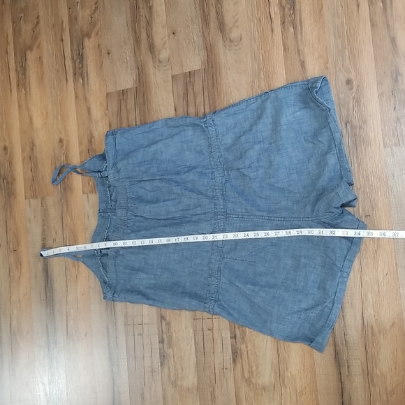 GAP 100% Cotton Chambray Denim Romper Shortall with Drawstring Waist and Pockets - Picture 10 of 14